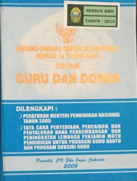 Undang-Undang RI Nomor 14 Tahun 2005 tentang Guru dan Dosen